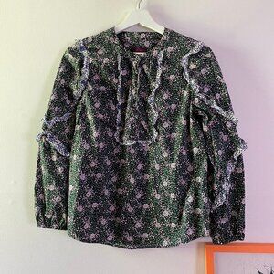 J.Crew (Liberty of London) Ruffled Sleeve Blouse. Size XS. 100% Cotton.